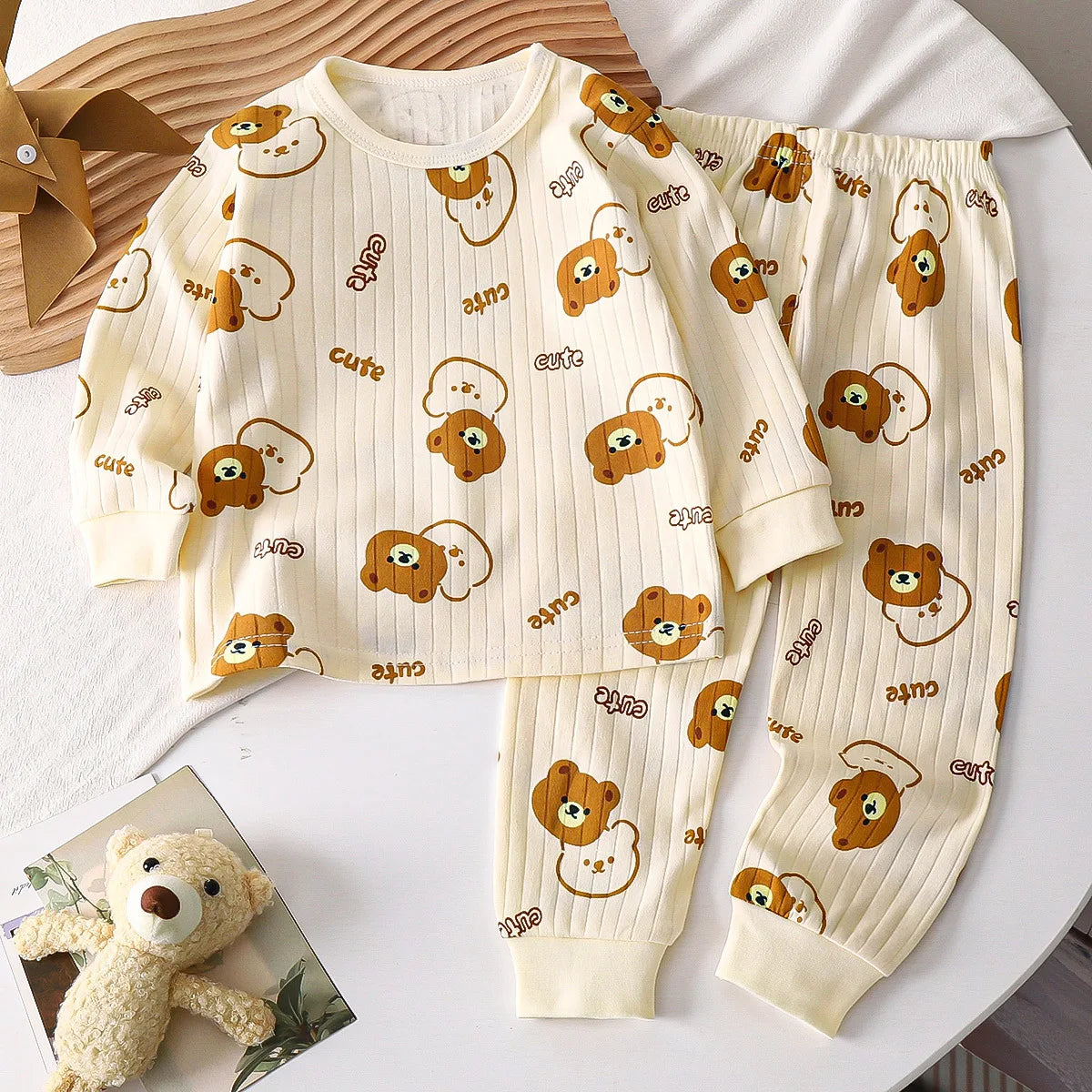 Children Sets CottonLong Sleeve Home Sleepwear Children's Clothing Boy Girl Autumn winter Tops Pants Suits Kids Clothes