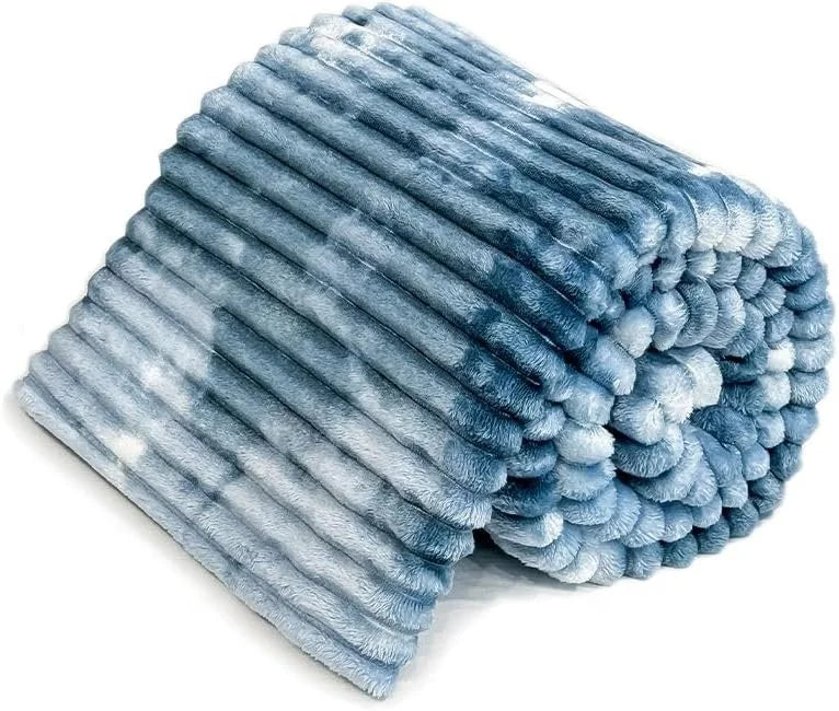 Flannel Blanket Plush Striped Blanket Fleece Blankets for Winter Soft Lightweight Fuzzy Cozy Luxury Microfiber