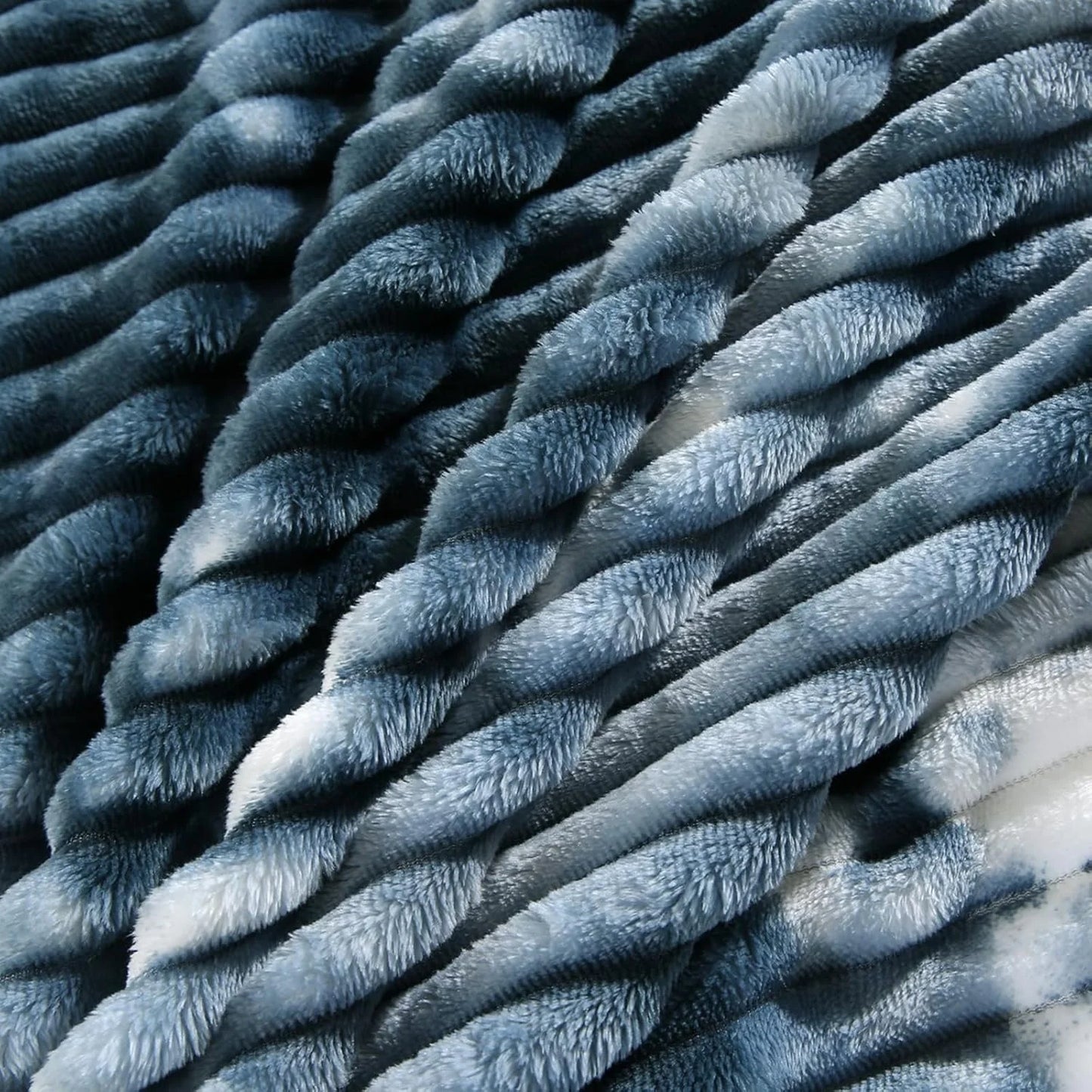 Flannel Blanket Plush Striped Blanket Fleece Blankets for Winter Soft Lightweight Fuzzy Cozy Luxury Microfiber