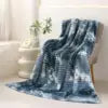 Flannel Blanket Plush Striped Blanket Fleece Blankets for Winter Soft Lightweight Fuzzy Cozy Luxury Microfiber