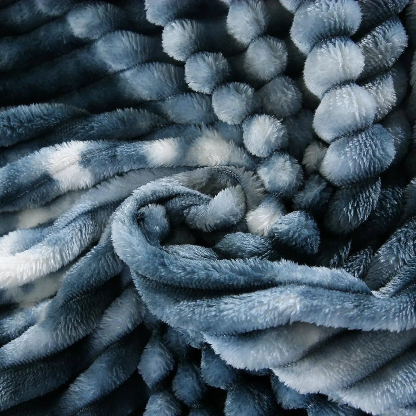 Flannel Blanket Plush Striped Blanket Fleece Blankets for Winter Soft Lightweight Fuzzy Cozy Luxury Microfiber