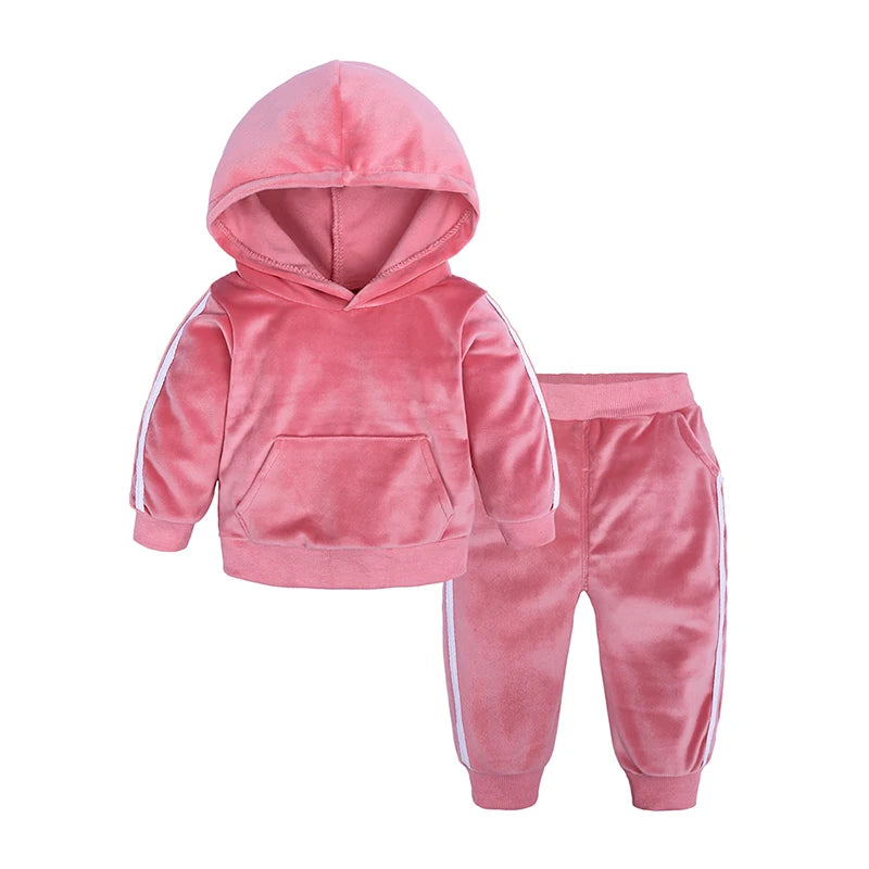 Children Clothing 2025 Spring Winter Toddler Girls Set Outfits Kids Boys Clothes Tracksuit Suits For Girls Clothing Sets Velvet