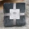 Flannel Blanket Plush Striped Blanket Fleece Blankets for Winter Soft Lightweight Fuzzy Cozy Luxury Microfiber