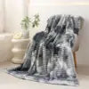 Flannel Blanket Plush Striped Blanket Fleece Blankets for Winter Soft Lightweight Fuzzy Cozy Luxury Microfiber