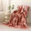 Flannel Blanket Plush Striped Blanket Fleece Blankets for Winter Soft Lightweight Fuzzy Cozy Luxury Microfiber