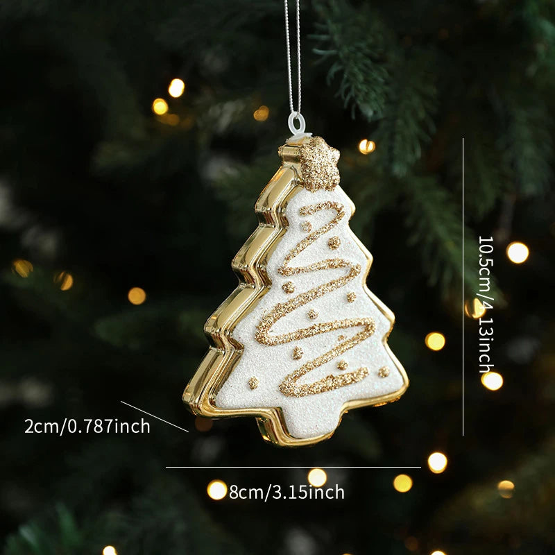 Sparkling Christmas Tree Decorations Acrylic Shinny Christmas Ornaments Keychains Car Ornaments Pendent Navidad Gifts Elk Star