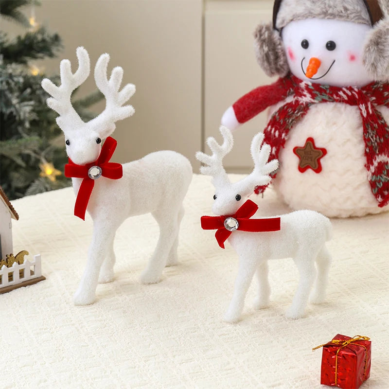 10/13/15CM Christmas Artificial Plush Reindeer Xmas Elk for Christmas Tree Ornaments Decor 2025 Navidad Home Decor New Year Gift