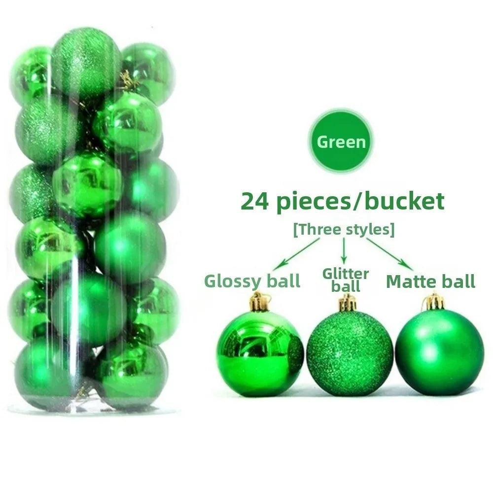 24Pcs 3/5CM Christmas Balls Plastic Reusable Christmas Tree Ornaments New Year Decor Shatterproof Xmas Tree Baubles Home Party