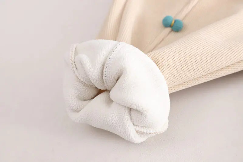 New Winter Children Clothes Kids Girls Thicken Warm Elastic Bow Pants Baby Cotton Clothing Infant Casual Trousers Leggings