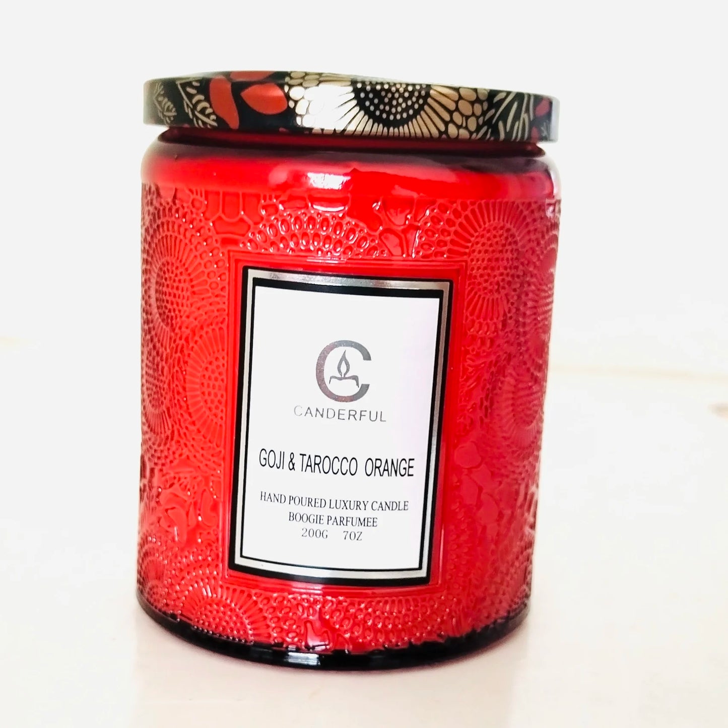 Embossed Glass Scented Candle Soy Wax Aromatherapy Candle | 5 Scents | 40 Hour Long Burn | Plant Essential Oil Clean Burn