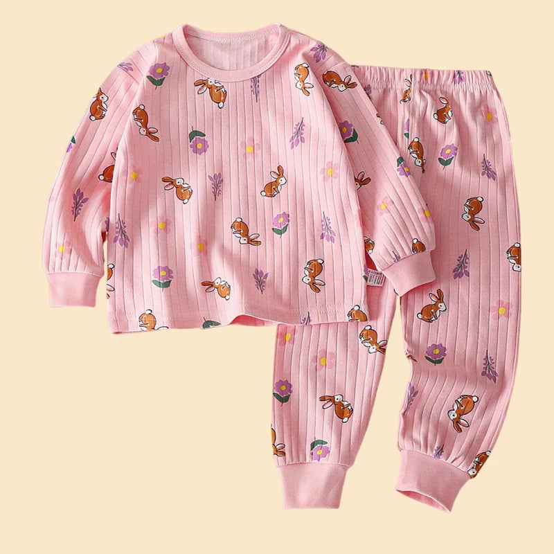 Children Sets CottonLong Sleeve Home  Sleepwear Children's Clothing Boy Girl Autumn winter Tops Pants Suits  Kids Clothes