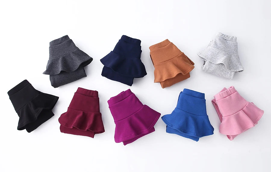 SheeCute Toddler Girls warm fleece Leggings with Skirt Kids Cotton velvet Thick Skirt Pants WCH1024