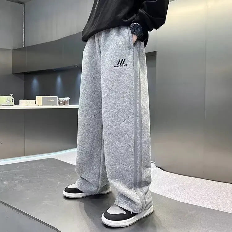 Autumn Boys Causal Pants Kids Loose Cotton Sports Pants 110-170 Black Grey Soft Trousers for Children Spring Kids Clothing 2025