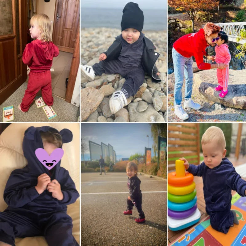 Children Clothing 2025 Spring Winter Toddler Girls Set Outfits Kids Boys Clothes Tracksuit Suits For Girls Clothing Sets Velvet