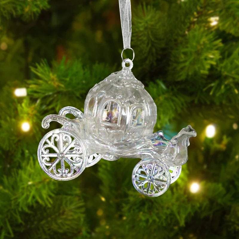 Xmas Tree Transparent Snowflake Hanging Ornaments Acrylic Pendant 2025 Christmas Decoration for Home Navidad Gifts New Year 2026