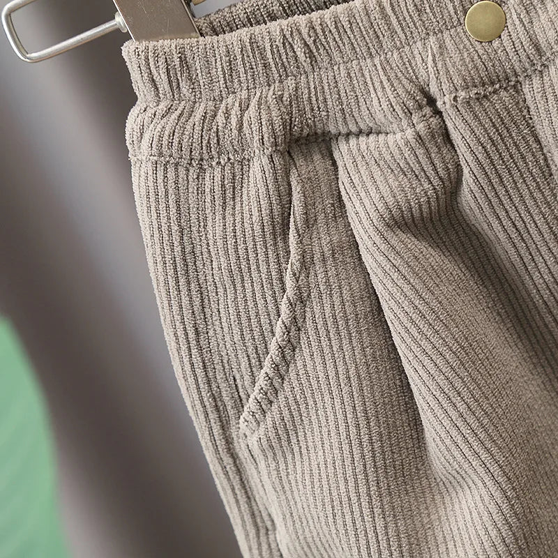 Kids' Corduroy Thermal Pants Thickened Winter Sweatpants for Boys & Girls Cozy Cold-Weather Bottoms