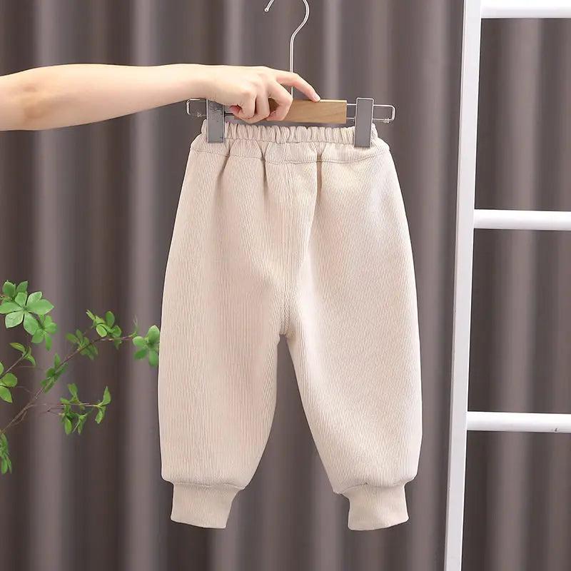 New Winter Children Clothes Kids Girls Thicken Warm Elastic Bow Pants Baby Cotton Clothing Infant Casual Trousers Leggings