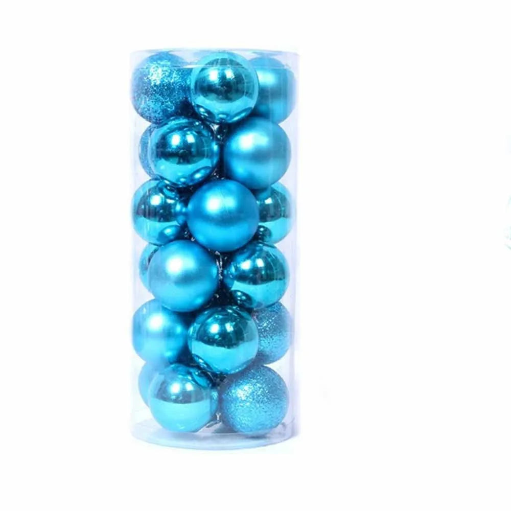 24Pcs 3/5CM Christmas Balls Plastic Reusable Christmas Tree Ornaments New Year Decor Shatterproof Xmas Tree Baubles Home Party