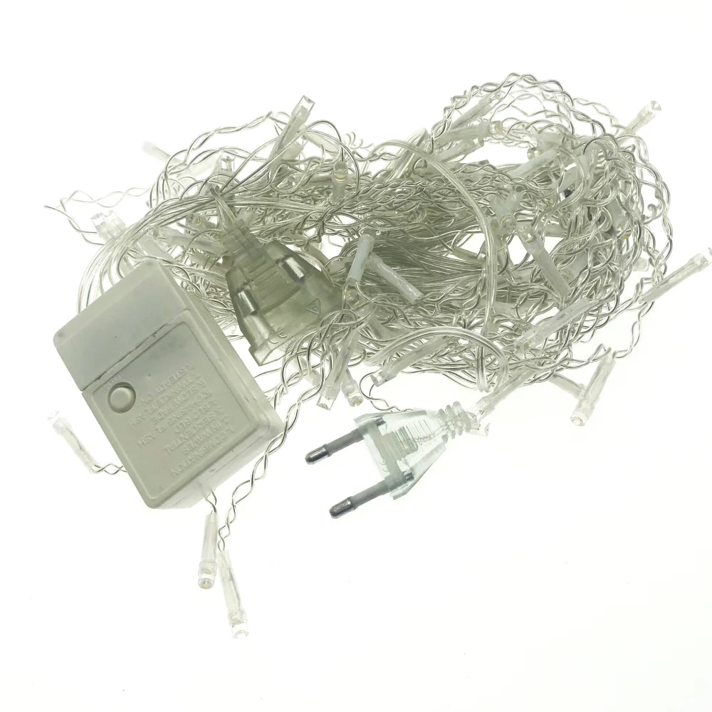 4M LED Curtain Icicle String lights Christmas Garland Faiy Light Droop 0.4-0.6m Xmas Garden Street Outdoor Decorative Lighting