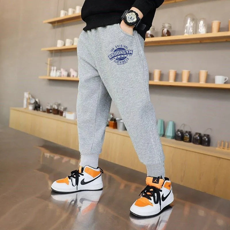 Teens Boys New York Printed Pants Kids Running Pants Joggers Sweatpant Sport Casual Trousers Fitness Gym Breathable Pants