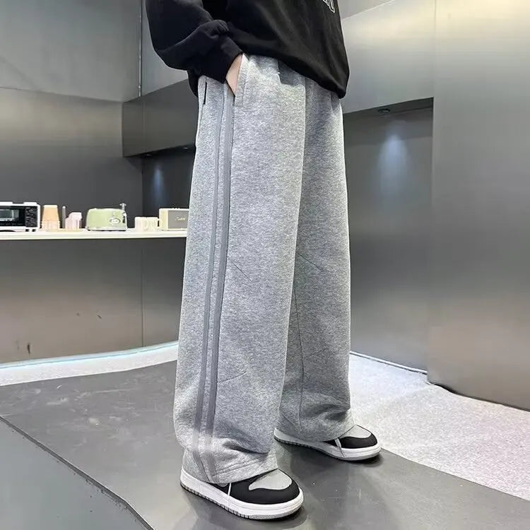 Autumn Boys Causal Pants Kids Loose Cotton Sports Pants 110-170 Black Grey Soft Trousers for Children Spring Kids Clothing 2025