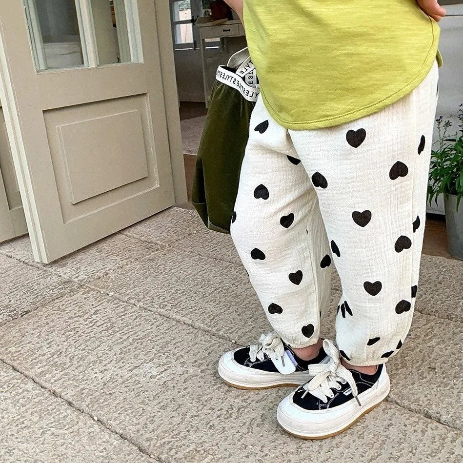 New Designer Printing Trousers Baby Unisex Cute Harem Pants Outdoor Toddler Girls Summer Fashion Thin Loose Full Length Pants