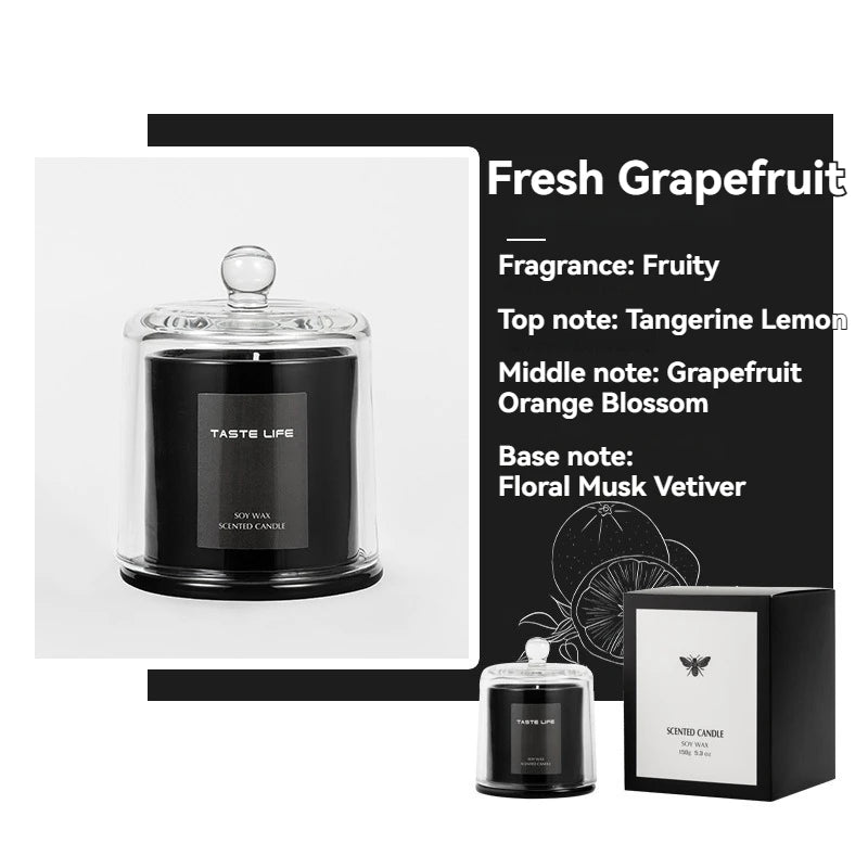 Premium Soy Wax Scented Candles with Glass Cloche, Smokeless Essential Oil Aromatherapy for Home Spa, Gift-Ready Decorative