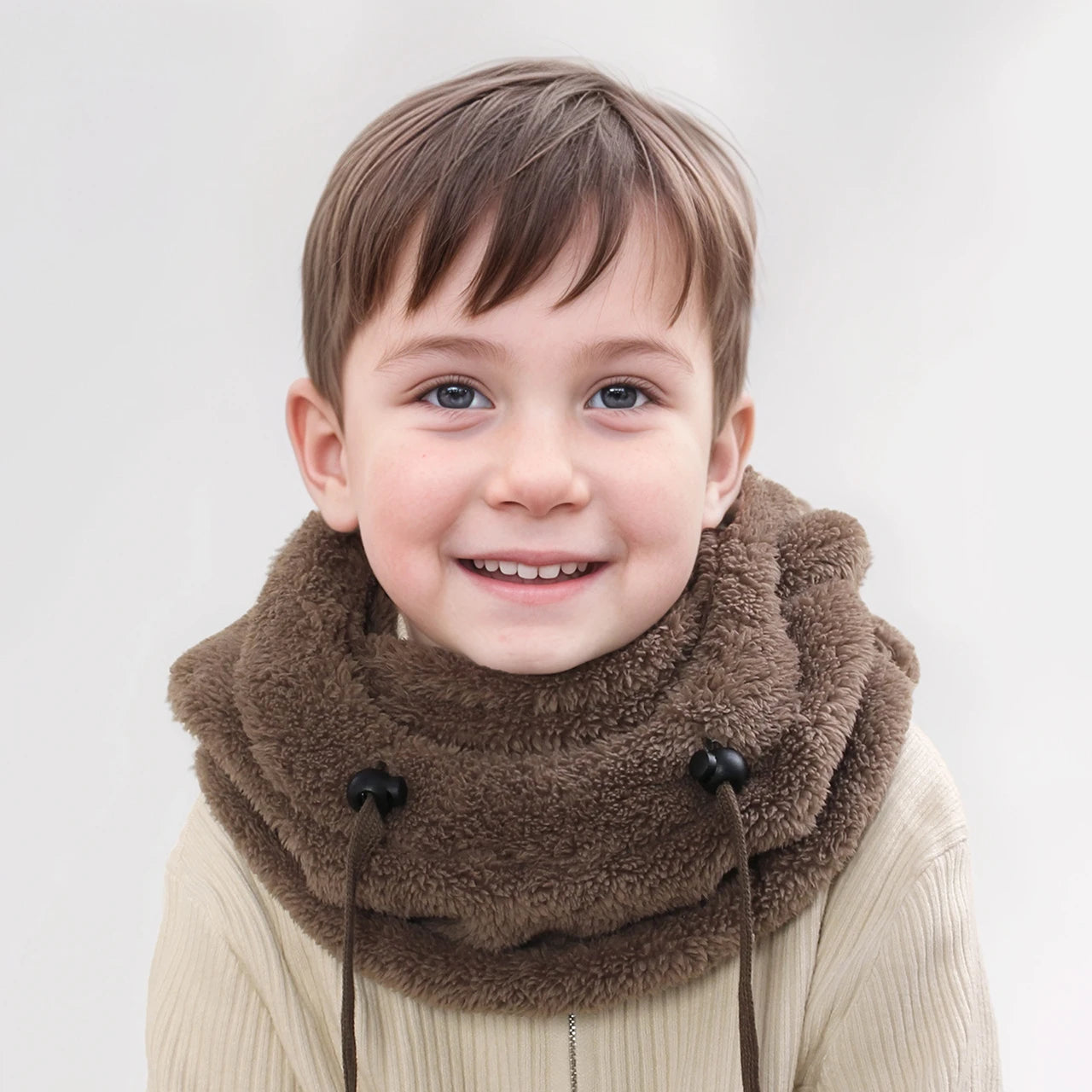 Face Cover Helmet Cap For Children Cold-proof Warm Balaclava Hat Ski Children Thermal Headgear Kids Plush Scarf One Piece Beanie