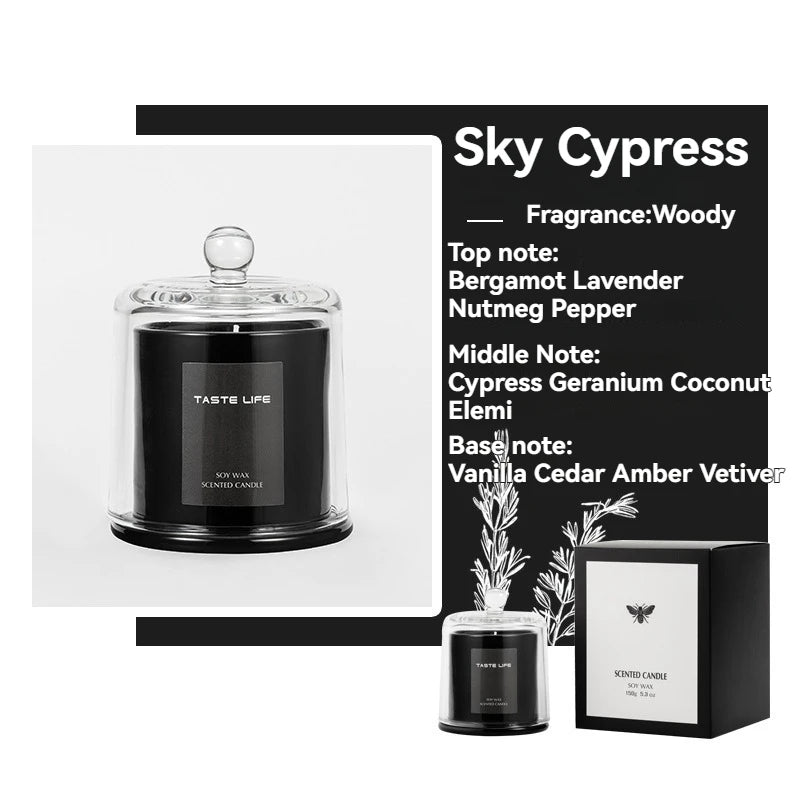 Premium Soy Wax Scented Candles with Glass Cloche, Smokeless Essential Oil Aromatherapy for Home Spa, Gift-Ready Decorative