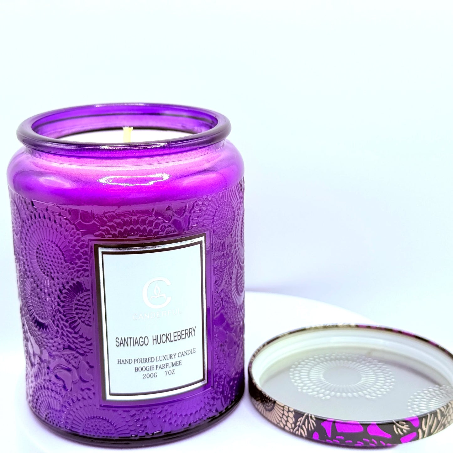 Embossed Glass Scented Candle Soy Wax Aromatherapy Candle | 5 Scents | 40 Hour Long Burn | Plant Essential Oil Clean Burn