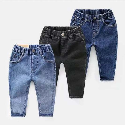 Kids Boys Jeans 2023 Spring And Autumn New Fashionable Elastic Children's Clothing Boys Loose Thin Denim Long Pants