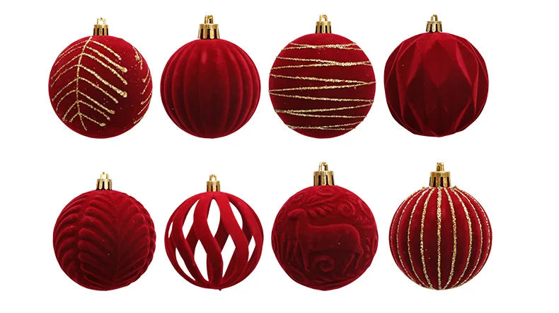 6/12pcs 6cm Wine Red Christmas Ball Ornaments Dark Green White Christmas Tree Party Decoration New Christmas Spheres Pendant