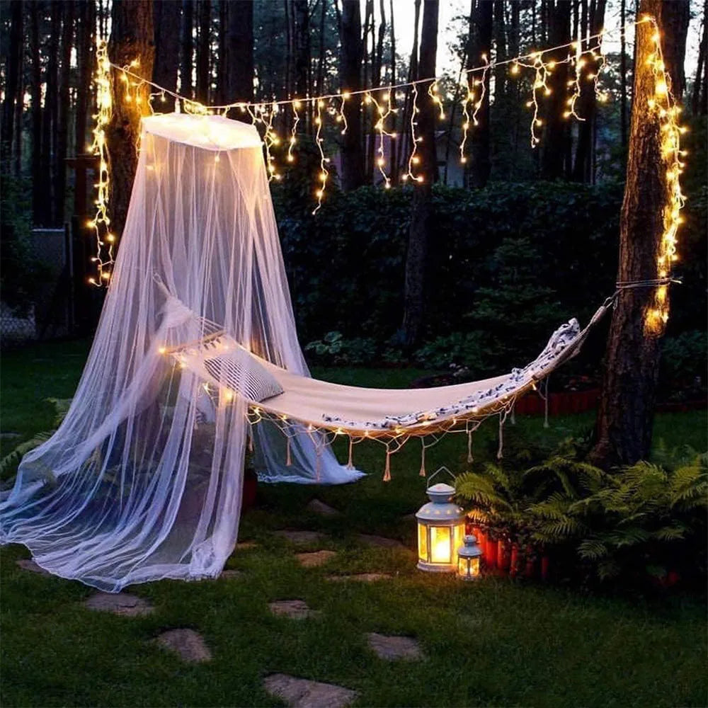 5M Christmas Garland LED Curtain Icicle String Lights Droop 0.4-0.6m AC 220V Garden Street Outdoor Decorative Holiday Light