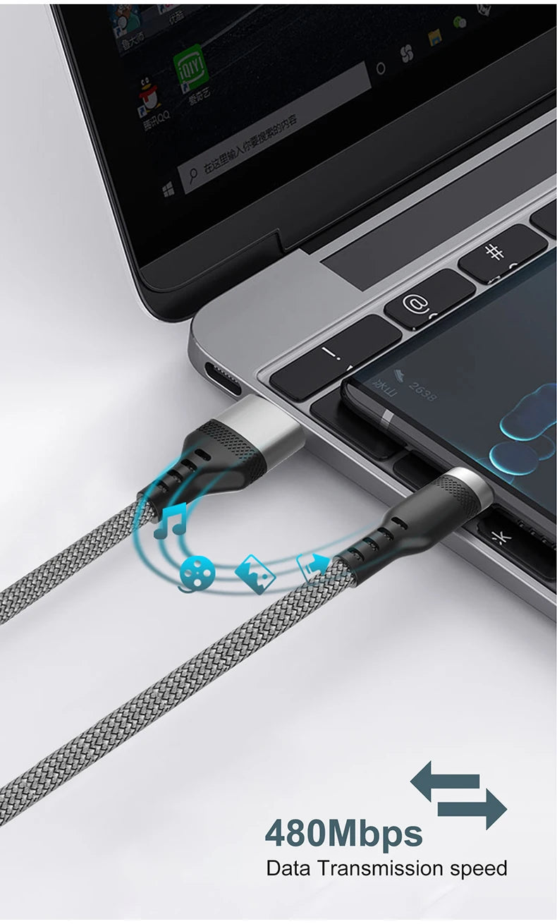 USB TYPE C Fast Charge Cable Android Micro USB line USB to LIGHTNING Extend Charging Cable for iPhone 14 Xiaomi OnePlus Samsung