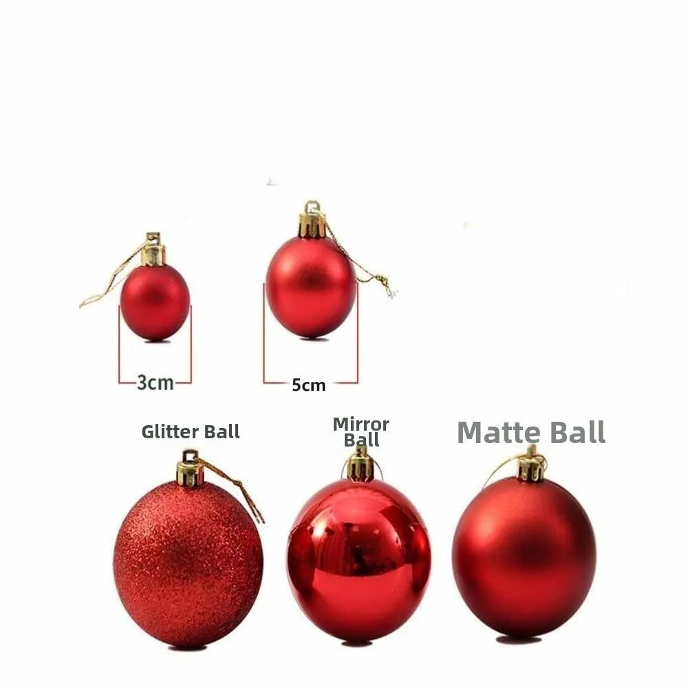 24Pcs 3/5CM Christmas Balls Plastic Reusable Christmas Tree Ornaments New Year Decor Shatterproof Xmas Tree Baubles Home Party