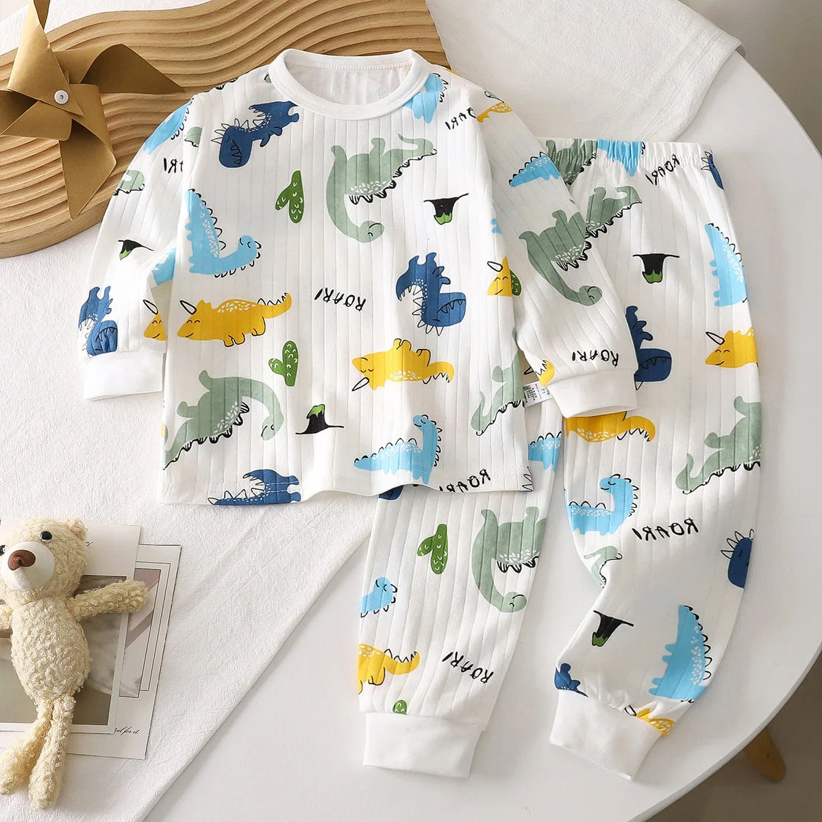 Children Sets CottonLong Sleeve Home  Sleepwear Children's Clothing Boy Girl Autumn winter Tops Pants Suits  Kids Clothes