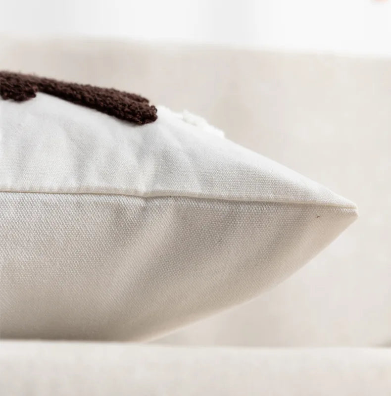 Decorative Cushion Cover Embroidered Towel Pillowcase Santa Claus Snowflake Merry Christmas Living Room Sofa Throw Pillow Cover