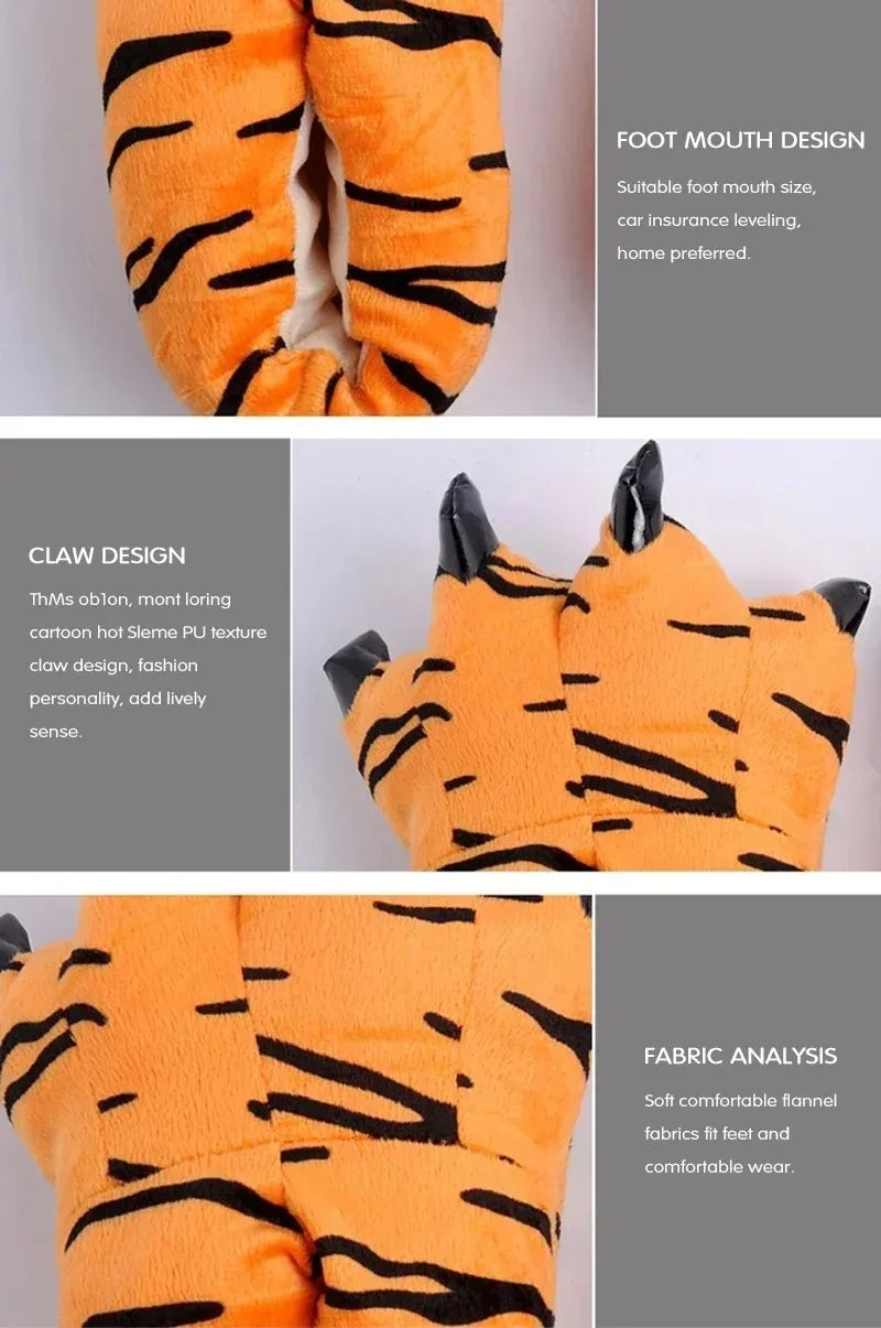 Cartoon Slippers Stitch Animal Claw Kigurumi Onesies Pajamas Shoes Kids Adult Kawaii Funny Paws Casual Cosplay Prop Party Wear