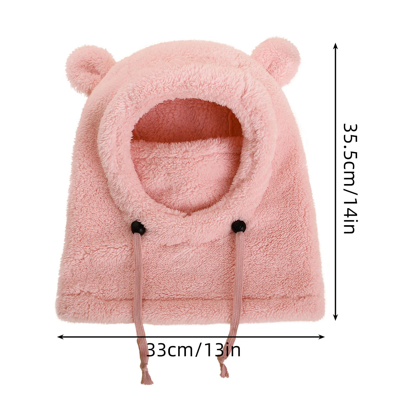 Face Cover Helmet Cap For Children Cold-proof Warm Balaclava Hat Ski Children Thermal Headgear Kids Plush Scarf One Piece Beanie