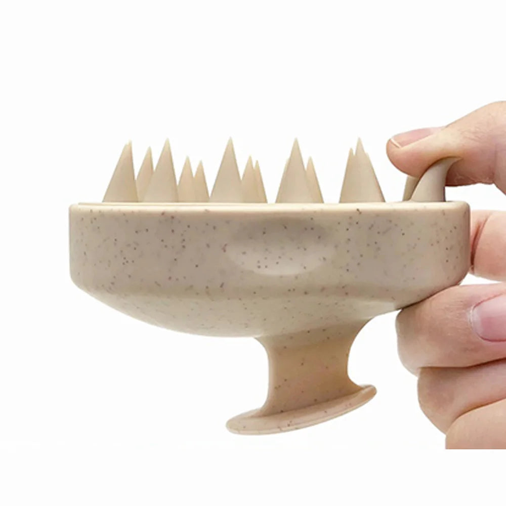 Silicone Hair Wash Brush Wheat Straw Silicone Hair Wash Brush Head Brush Scalp Stop Itch Scratching Comb Hairdressing Set