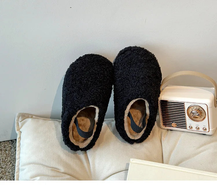 Fashion Girls' Shoes 2025 Autumn New Kids Cotton Shoes Comfort Anti Slip Girls Home Cotton Slippers Simple Child Flats Zapatos