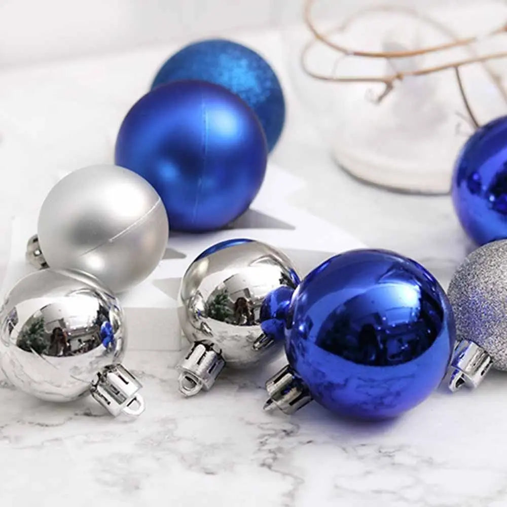 24Pcs 3/5CM Christmas Balls Plastic Reusable Christmas Tree Ornaments New Year Decor Shatterproof Xmas Tree Baubles Home Party