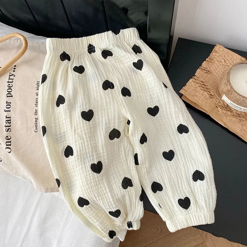 New Designer Printing Trousers Baby Unisex Cute Harem Pants Outdoor Toddler Girls Summer Fashion Thin Loose Full Length Pants