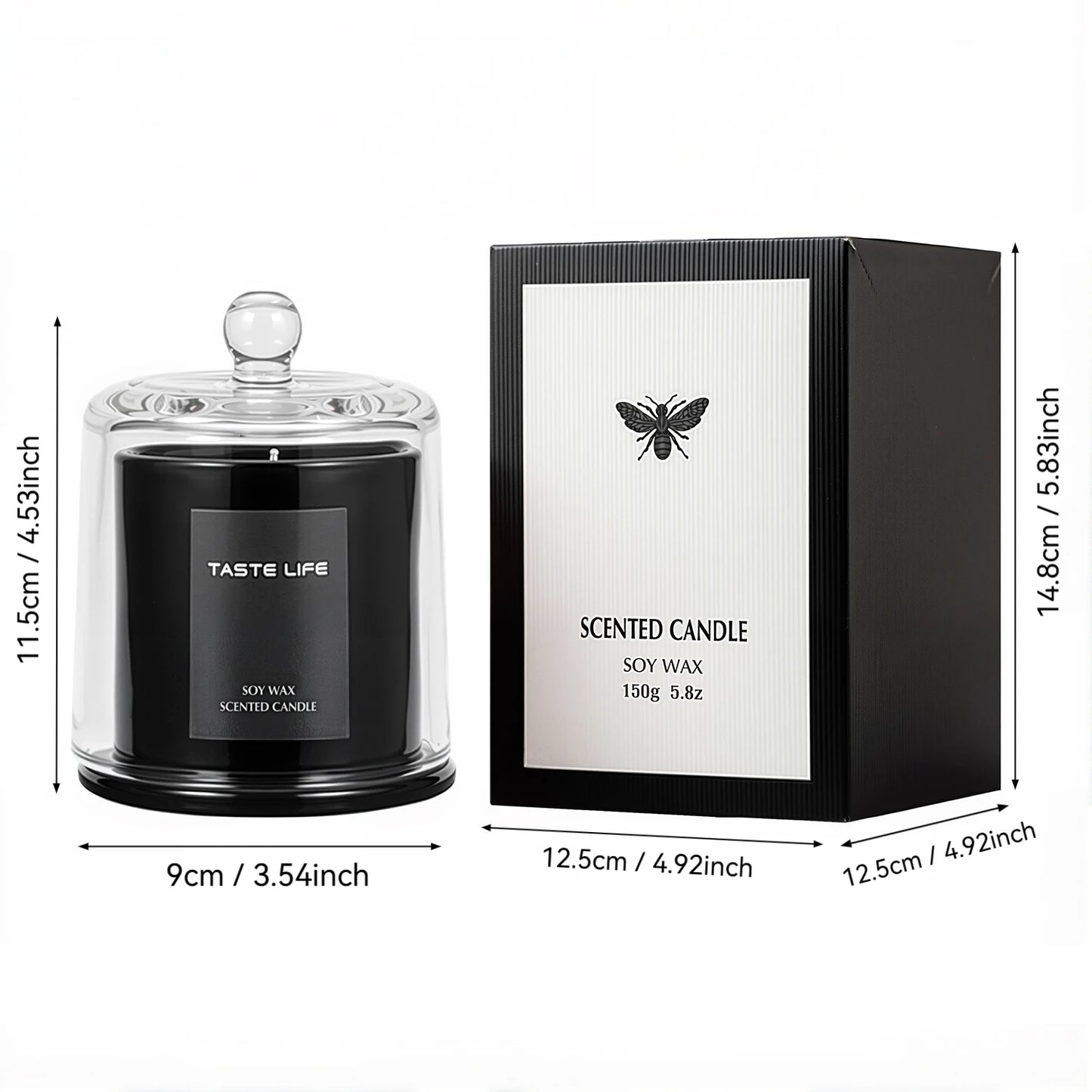 Premium Soy Wax Scented Candles with Glass Cloche, Smokeless Essential Oil Aromatherapy for Home Spa, Gift-Ready Decorative