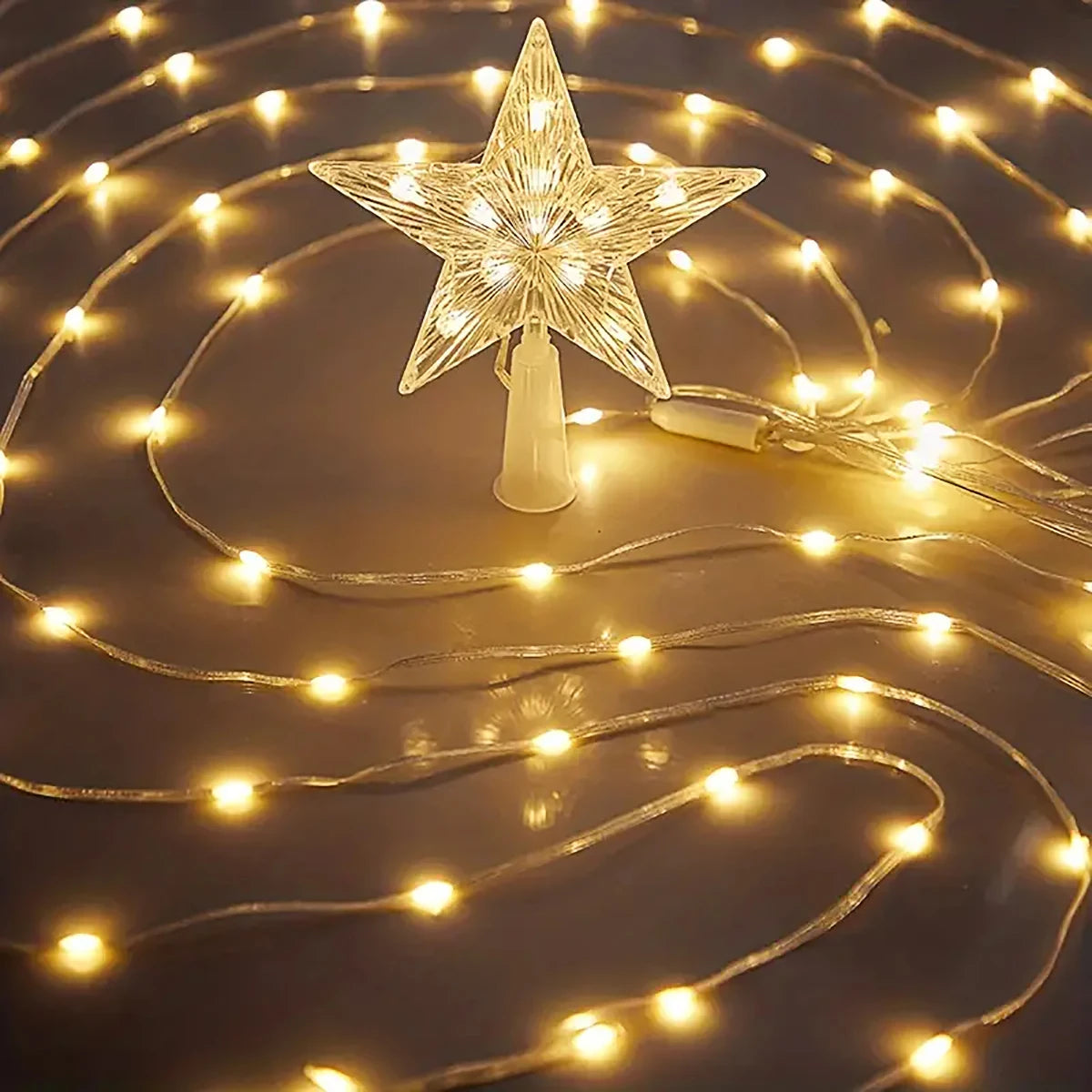 1PC Five-pointed Star Waterfall Lights USB/Solar Powered  Christmas String Lights for Christmas Party Halloween Home Decor