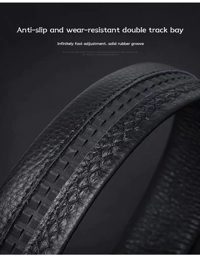 Cowhide belt, men's leather belt, automatic buckle, men's top layer, high-end trendy buckle