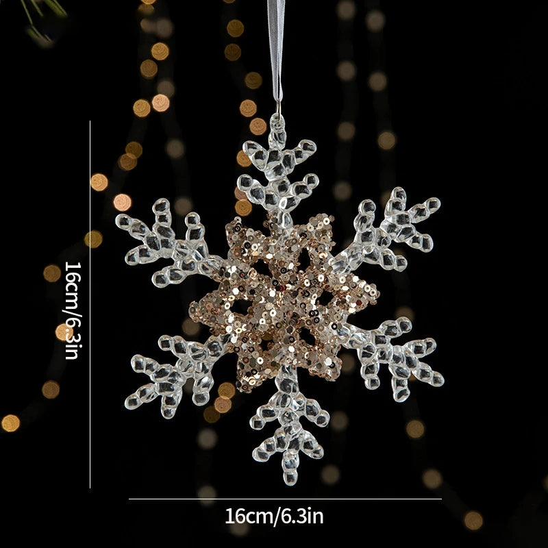 Sparkling Christmas Tree Decorations Acrylic Shinny Christmas Ornaments Keychains Car Ornaments Pendent Navidad Gifts Elk Star