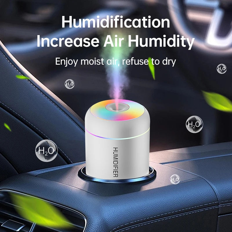 Breathe easy anywhere. This quiet USB-powered diffuser adds moisture, releases a light mist, and creates a calm vibe with soft LED lights. Perfect for your car, home, or office.