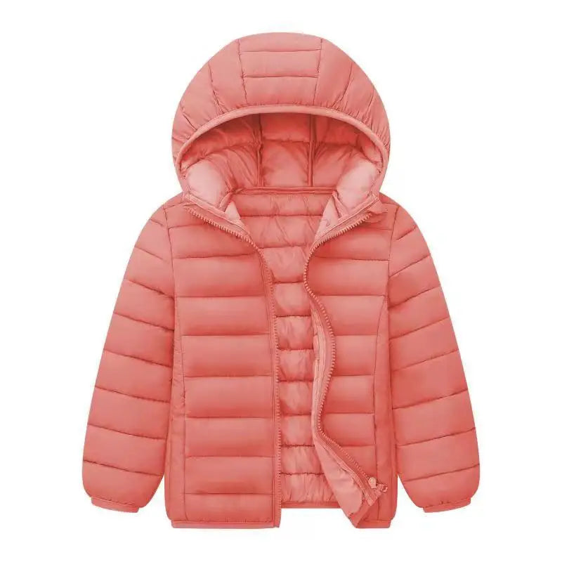 Kids Down Jackets For 3-14 Years Autumn Winter Boys Girls Warm Solid Down Coats Teens Hooded Zipper Outerwear Children Clothing
