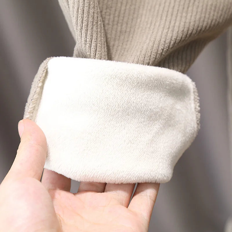 Kids' Corduroy Thermal Pants Thickened Winter Sweatpants for Boys & Girls Cozy Cold-Weather Bottoms